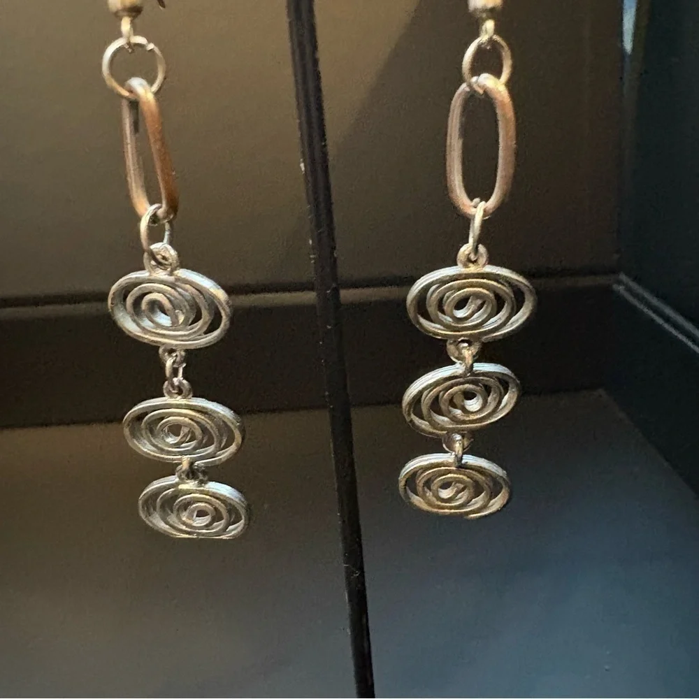 Silver Spiral Minimalist Earrings